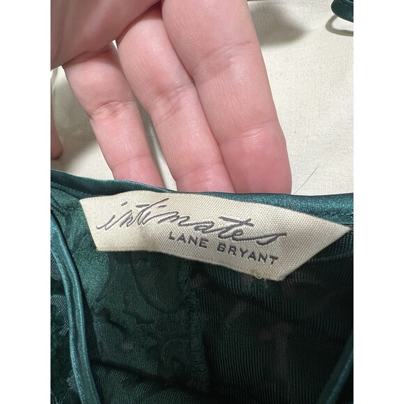 VTG Lane Bryant Intimates 26/28 Velour Lace Green Neligee Nightgown  Sleepwear - Picture 6 of 8